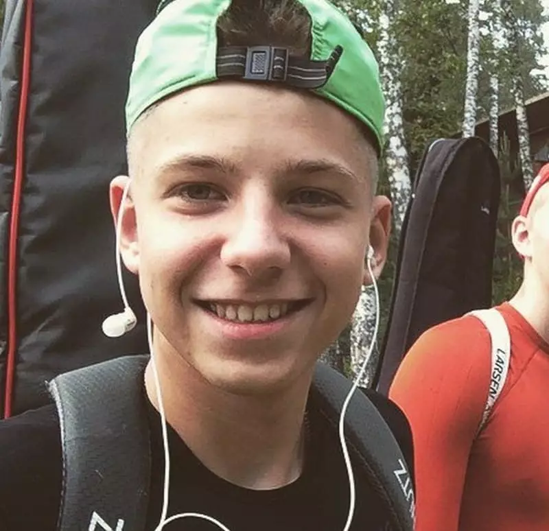 Biathlonista Ilya Gavrilov en la seva joventut