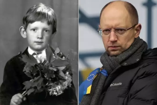 Arseny Yatsenyuk in childhood and now