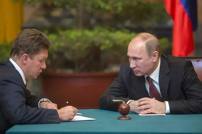 Alexey Miller og Vladimir Putin