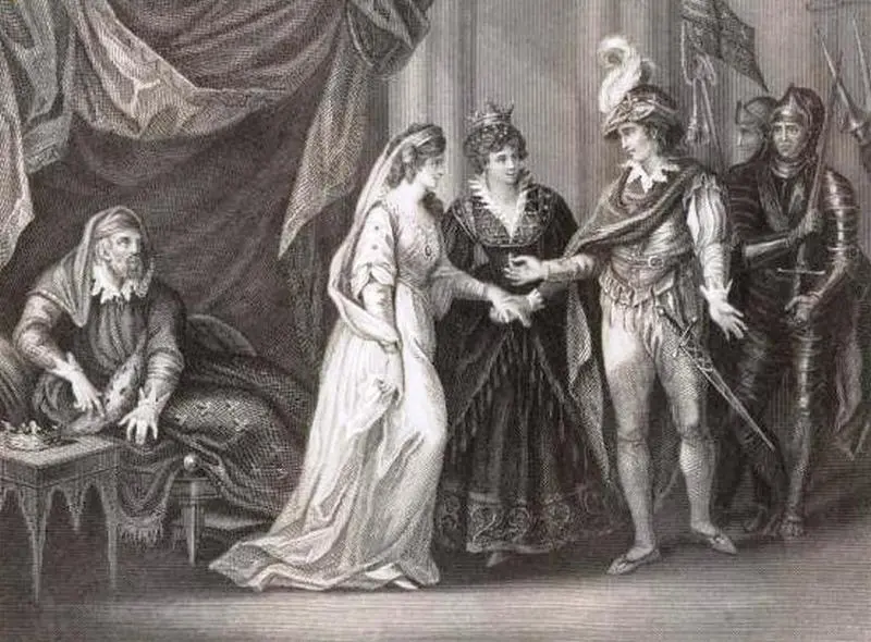 Heinrich V și soția lui Ekaterina Valua