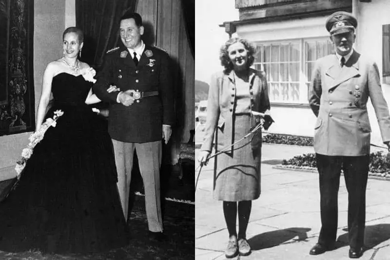 Хуан Переон һәм Эва Перон, Адольф Гитлер һәм Эва Браун