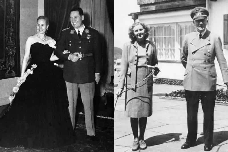 Juan Pereon ac Eva Peron, Adolf Hitler a Eva Brown