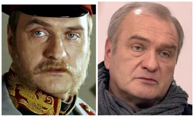 Actor Alexander Baluyev during filming in the film and now