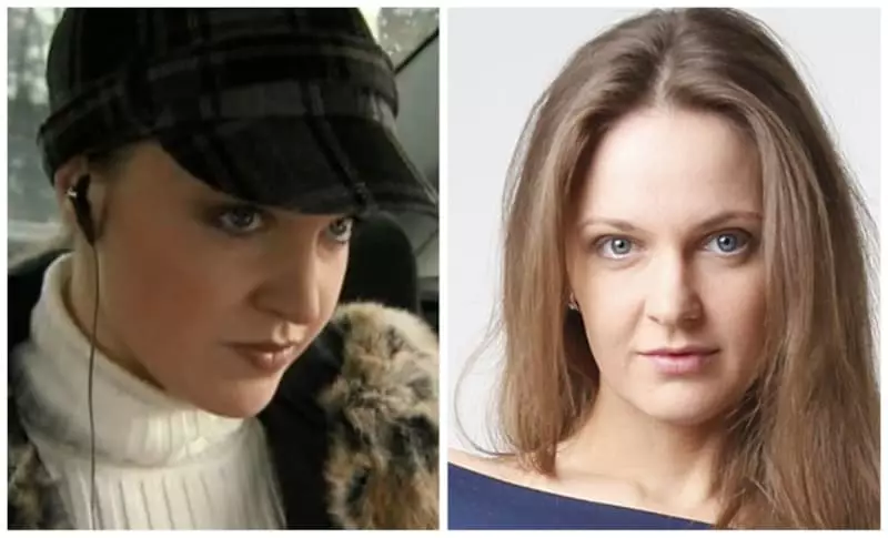 Skådespelerska Ksenia Kuznetsova under filmning i filmen och nu