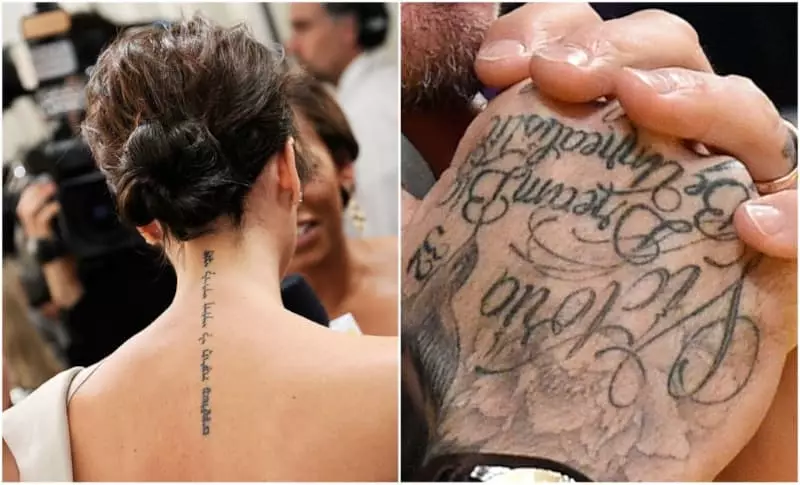 Pora tatuiruotė Viktorija ir David Beckham