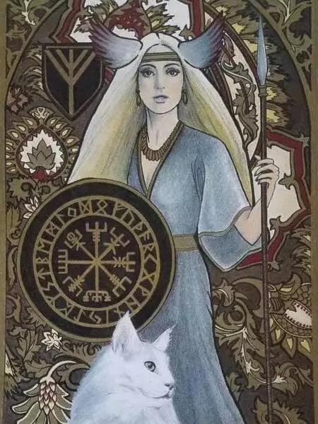 Freya (Tanrıça) - resim, rune, sembol, sevgi ve savaş tanrıçası