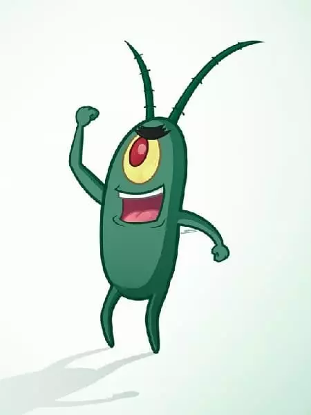 Plankton (karattru) - stampi, cartoons, "Bob sponża", crabsburger, kif jidher