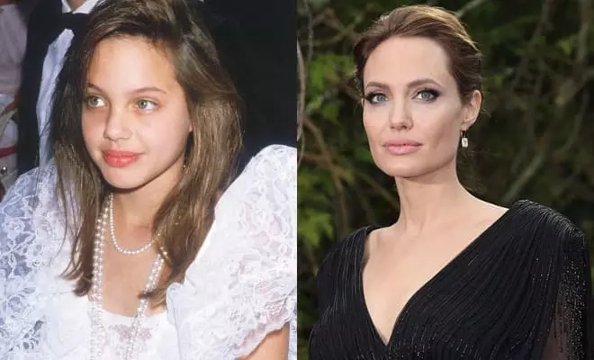 Angelina Jolie在童年和現在