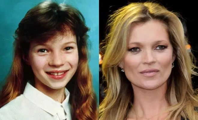 Kate Moss w dzieciństwie i teraz