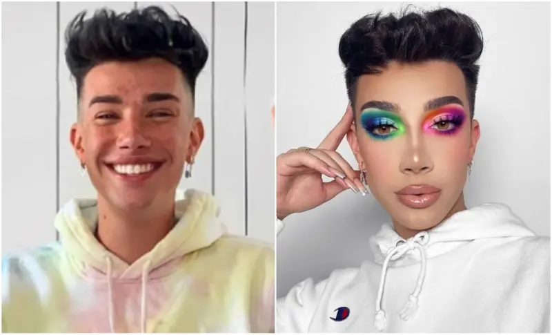 James Charles sadurunge lan sawise nambah lambe