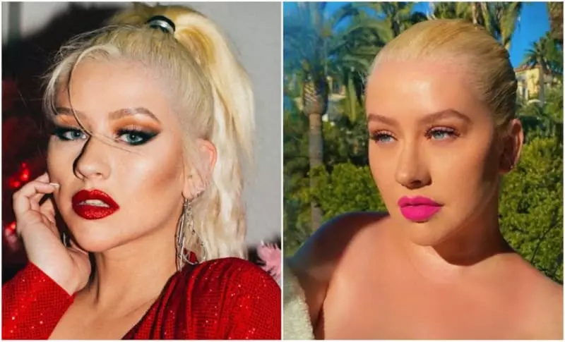 Christina Aguilera abans i després de la pèrdua de pes