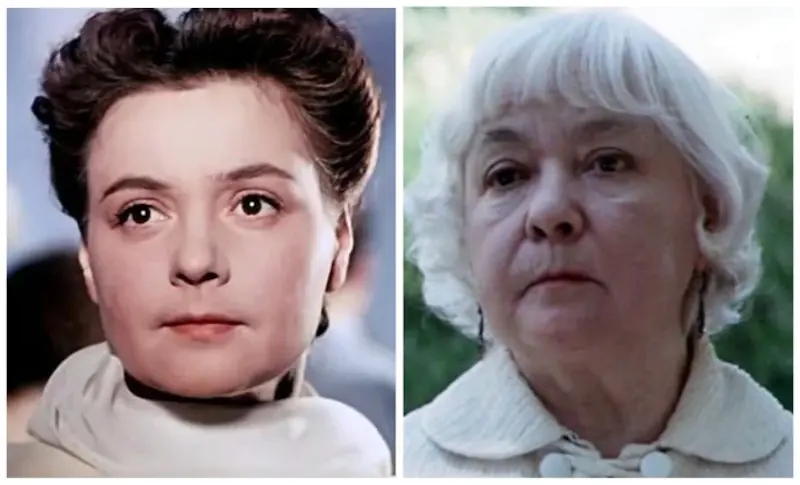Lilia Gritsenko during filming in the film and in recent years of life