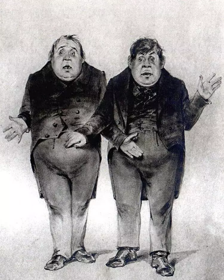 Bobchinsky a Dobchinsky (znaky) - Foto, "auditor", Nikolay Gogol, Charakteristiky hrdinov