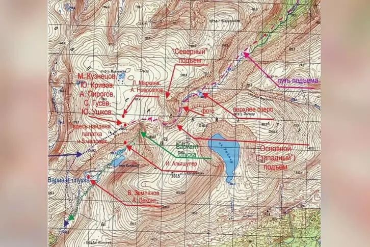 Harta në të cilën tregohet vendi i tragjedisë së Chivruian