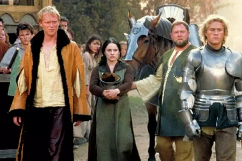 Paul Bettany, Laura Fraser, Mark Eddie and Hit Ledger (Frame from the movie "Knight's History")