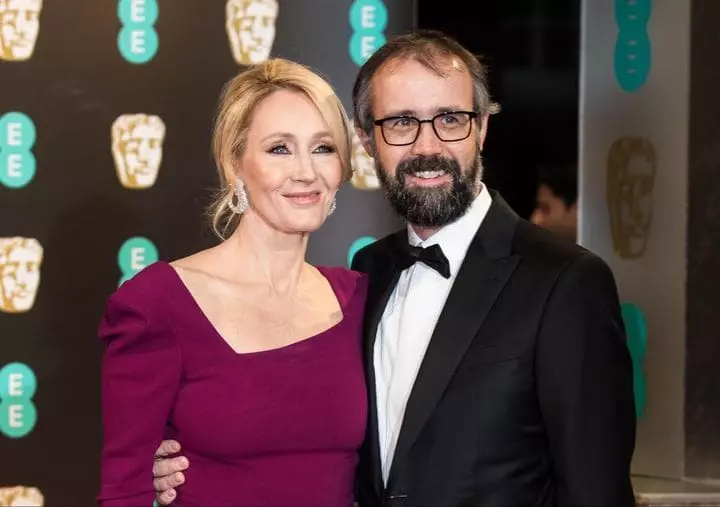 Joan Rowling met haar man