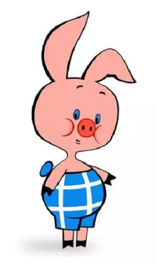 Pig රු මස් (චරිතය) - පින්තූර, කාටූන්, විනී පූහ්, උපුටා දැක්වීම්, කර්තෘ